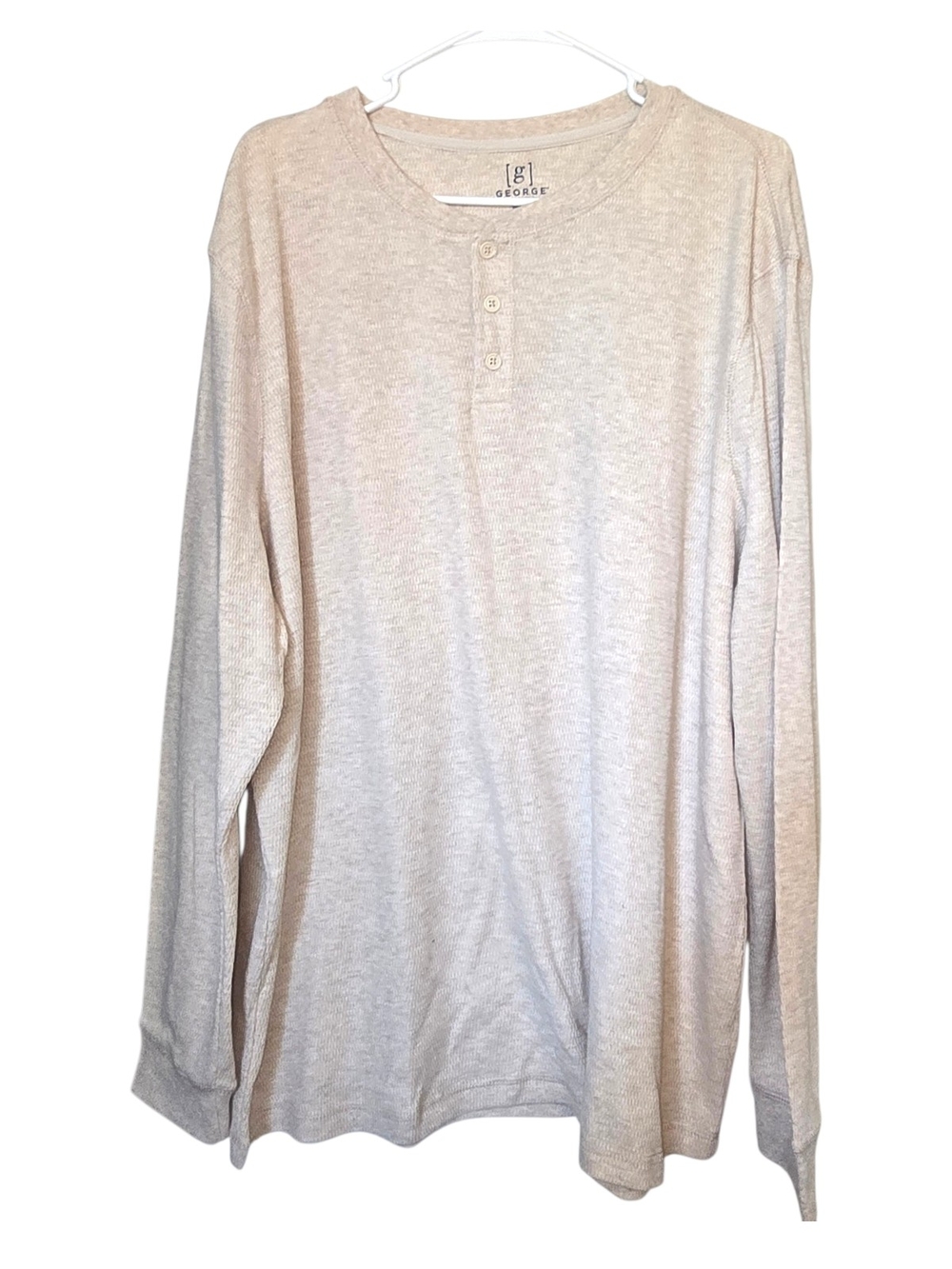 George Button Accent  Long Sleeve - Beige 2XL